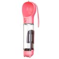 SH-01 Portable Multifunctional Dog Water Bottle with Poop Bag Dispenser - Pink