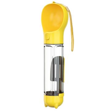 SH-01 Portable Multifunctional Dog Water Bottle with Poop Bag Dispenser - Yellow