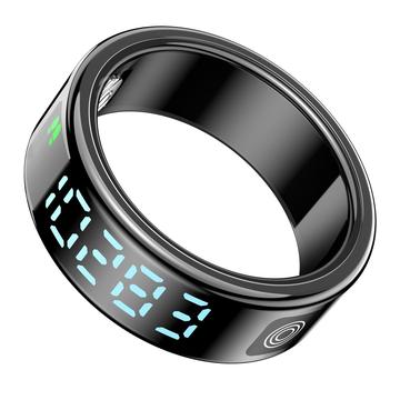 SR08 Smart Ring with Digital Display - Size: 19.9mm - Black