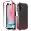 Samsung Galaxy A25 Gradient Series Hybrid Case - Red / Transparent