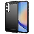 Samsung Galaxy A35 Brushed TPU Case - Carbon Fiber - Black