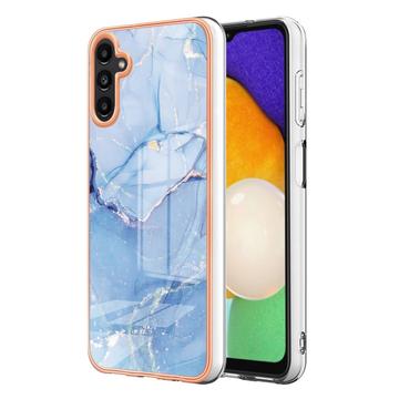 Samsung Galaxy A36 Marble Pattern Electroplated IMD TPU Case - Blue