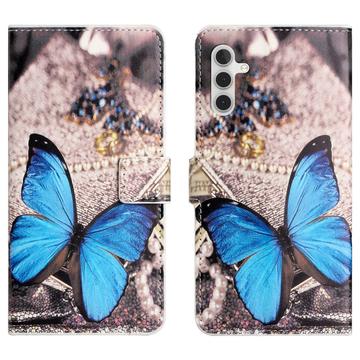 Samsung Galaxy A36 Style Series Wallet Case - Blue Butterfly