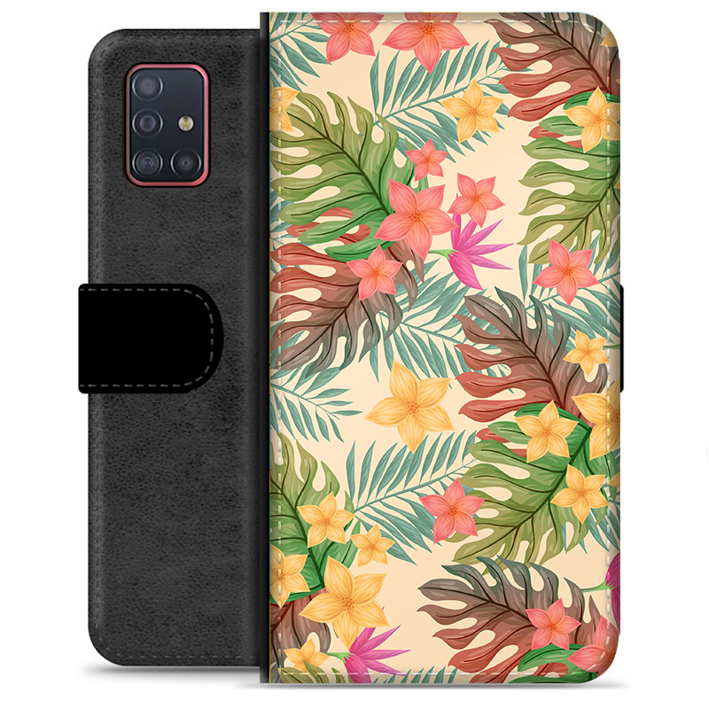 Samsung Galaxy A51 Premium Wallet Case Pink Flowers 8335