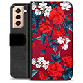 Samsung Galaxy S21+ 5G Premium Wallet Case - Vintage Flowers