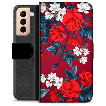 Samsung Galaxy S21+ 5G Premium Wallet Case - Vintage Flowers