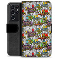 Samsung Galaxy S21 Ultra 5G Premium Wallet Case - Graffiti