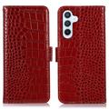 Samsung Galaxy S23 FE Crocodile Series Wallet Leather Case with RFID - Red