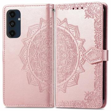 Samsung Galaxy S24 FE Mandala Series Wallet Case - Rose Gold