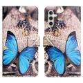 Samsung Galaxy S24 FE Style Series Wallet Case - Blue Butterfly