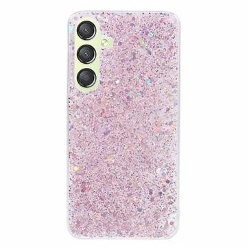 Samsung Galaxy S24 Glitter Flakes TPU Case - Pink