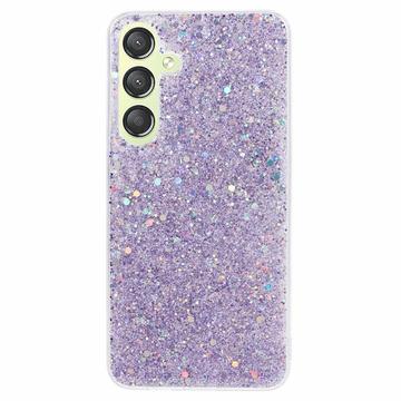 Samsung Galaxy S24 Glitter Flakes TPU Case - Purple