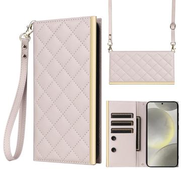 Samsung Galaxy S24 Luxury Quilted Wallet Case - Beige