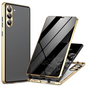 Samsung Galaxy S24 Magnetic Case with Tempered Glass - Privacy (Open Box - Bulk Satisfactory) - Gold