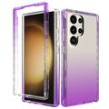 Samsung Galaxy S24 Ultra Gradient Series Hybrid Case - Purple / Transparent