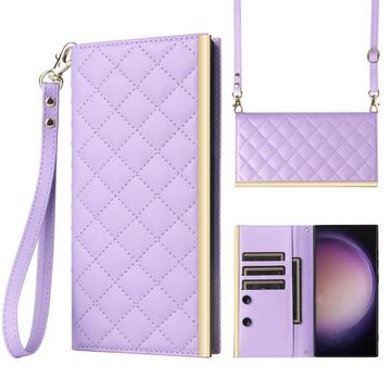 Samsung Galaxy S24 Ultra Luxury Quilted Wallet Case - Purple