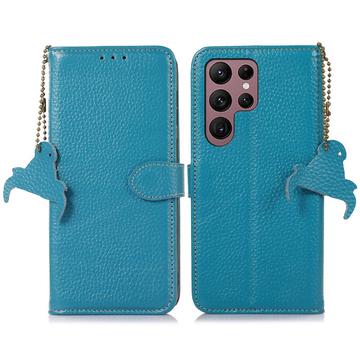 Samsung Galaxy S24 Ultra Wallet Leather Case with RFID - Blue