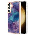 Samsung Galaxy S25 Marble Pattern Electroplated IMD TPU Case