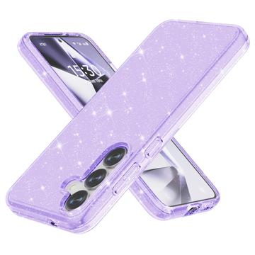 Samsung Galaxy S25 Stylish Glitter Series Hybrid Case - Purple