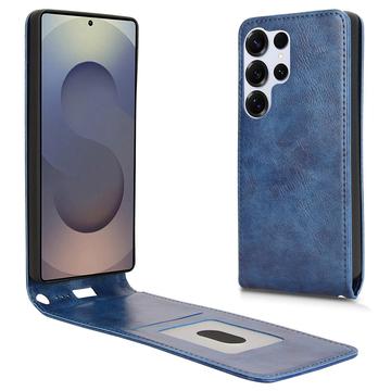 Samsung Galaxy S25 Ultra Vertical Flip Case with Card Slot - Dark Blue