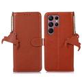 Samsung Galaxy S25 Ultra Wallet Leather Case with RFID - Brown