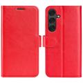 Samsung Galaxy S25 Wallet Case with Magnetic Closure - Red