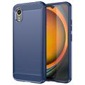 Samsung Galaxy Xcover7 Brushed TPU Case - Carbon Fiber - Blue