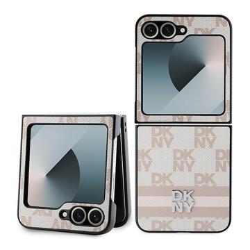 Samsung Galaxy Z Flip6 DKNY Checkered Pattern and Stripe Case - Pink