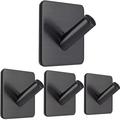 Self-Adhesive Stainless Steel Wall Hooks - 3kg Load, 4 Pcs.