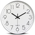 Silent Wall Clock with Numbers - 30cm - White / Black