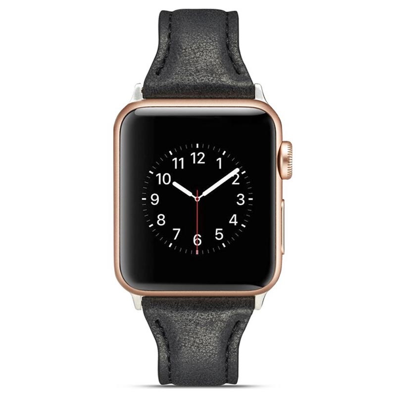 apple watch leather strap black