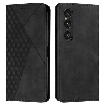 Sony Xperia 1 VI Rhombus Pattern Wallet Case with Magnetic Closure