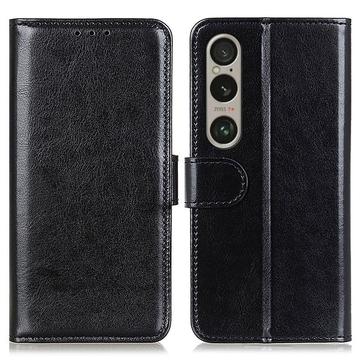 Sony Xperia 1 VI Wallet Case with Magnetic Closure - Black