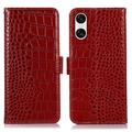 Sony Xperia 10 VI Crocodile Series Wallet Leather Case with RFID