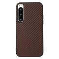 Sony Xperia 5 IV TPU Case - Carbon Fiber - Brown