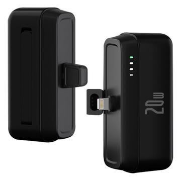 T160 Mini Portable Lightning Power Bank - PD 20W, 5000mAh - Black