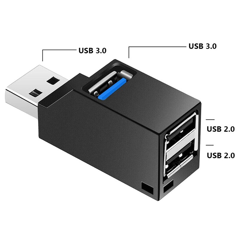 USB 3.0 Splitter 1x3 - USB 3.0, 2x USB 2.0 - Black