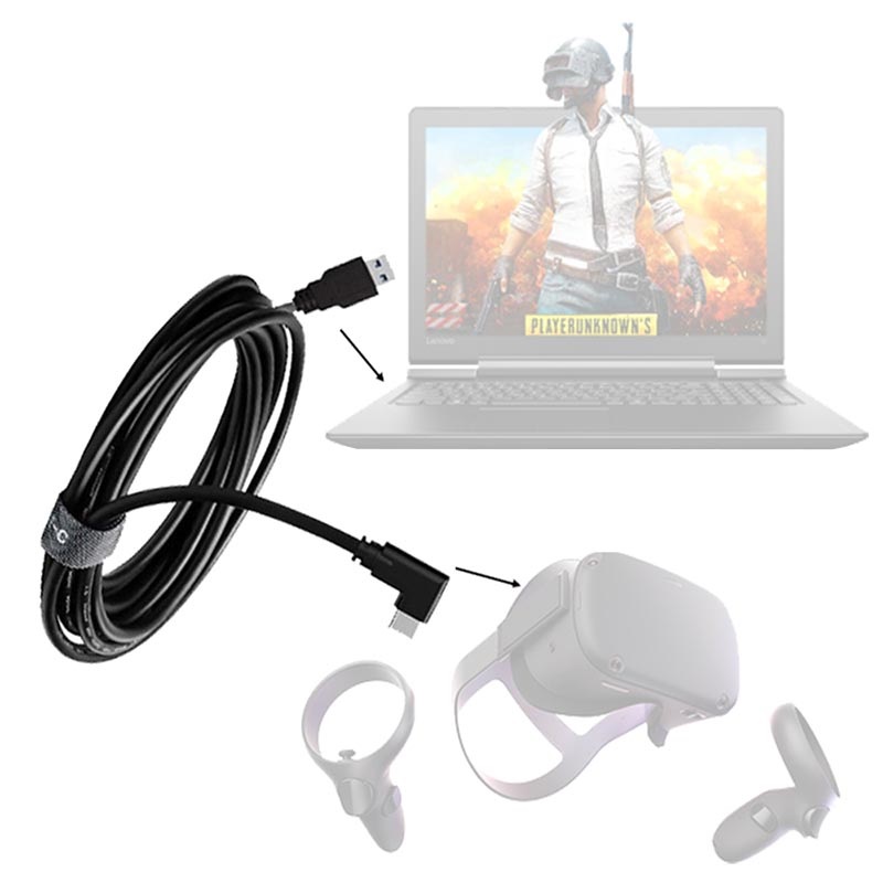 Buy Wholesale China For Oculus Quest 2 Headset Pvc Link Cable Vr Game Usb  Type C 5m Extension Cord Cable & Vr Cable at USD 5.95