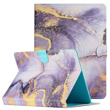 Universal Marble Pattern Tablet Folio Case - 10 - Purple