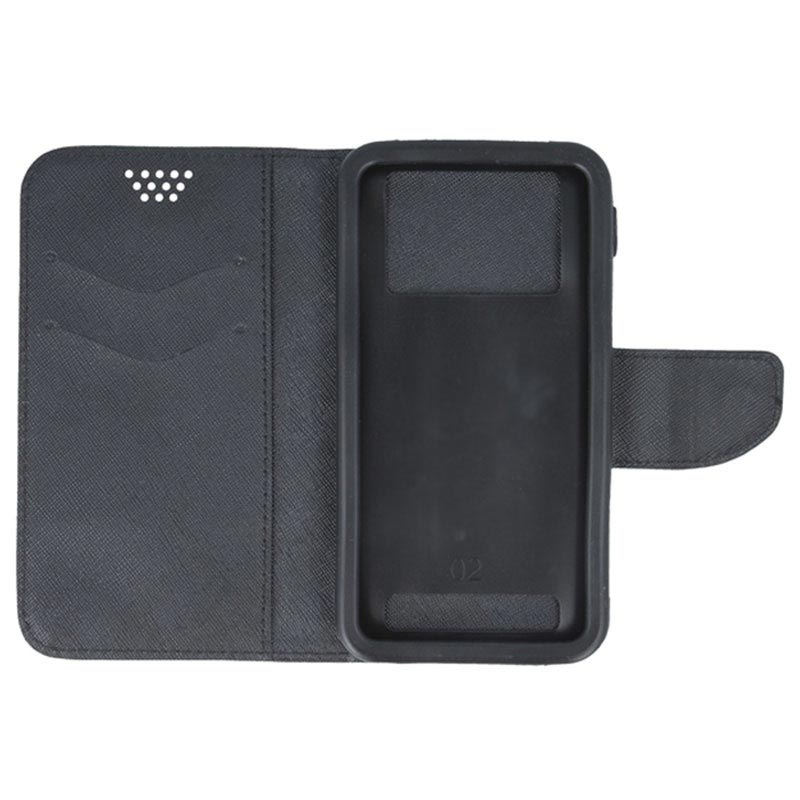 Smart Fancy Universal Smartphone Wallet Case 5.5 Black Beige