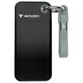 Verbatim 32190 Pocket SSD with Keyring - 1TB, USB 3.2 Gen.2 Cable - Black / Grey