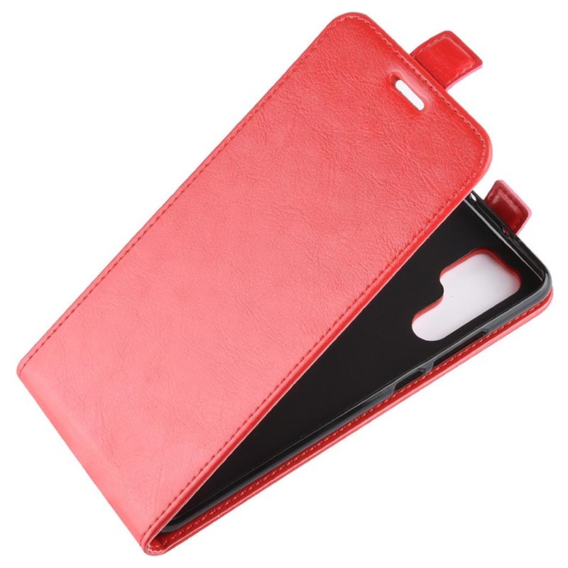 Huawei P30 Pro Vertical Flip Case with Card Slot - Red