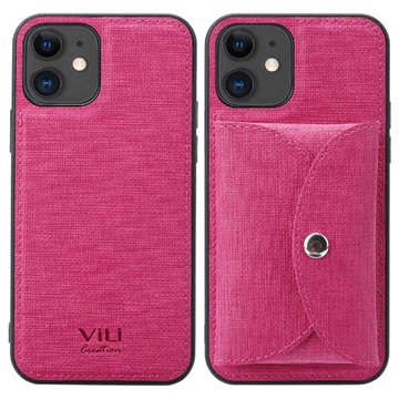 Vili T iPhone 12/12 Pro Case with Magnetic Wallet - Hot Pink