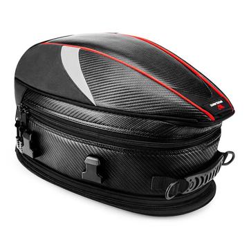 WOSAWE MB06 Carbon Fiber Road Bike Reflective Rear Tail Bag Waterproof MTB Pannier with Shoulder Strap and Rainproof Coat