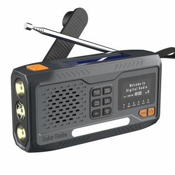 WR-6B Solar Hand Crank Emergency Radio DAB with LED Flashlight - Black