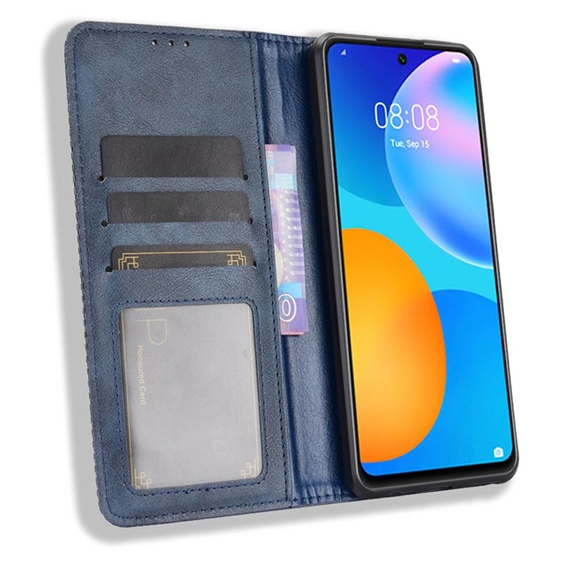 Huawei P Smart 2021 Wallet Case with Magnetic Closure - Blue