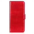 iPhone 15 Pro Wallet Case with Magnetic Closure - Red