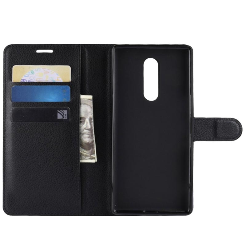 Sony Xperia 1 Wallet Case with Stand Feature - Black