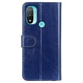 Motorola Moto E20/E30/E40 Wallet Case with Magnetic Closure - Blue