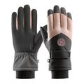 Windproof Outdoor Winter Touch Screen Gloves - Women - Pink / Grey